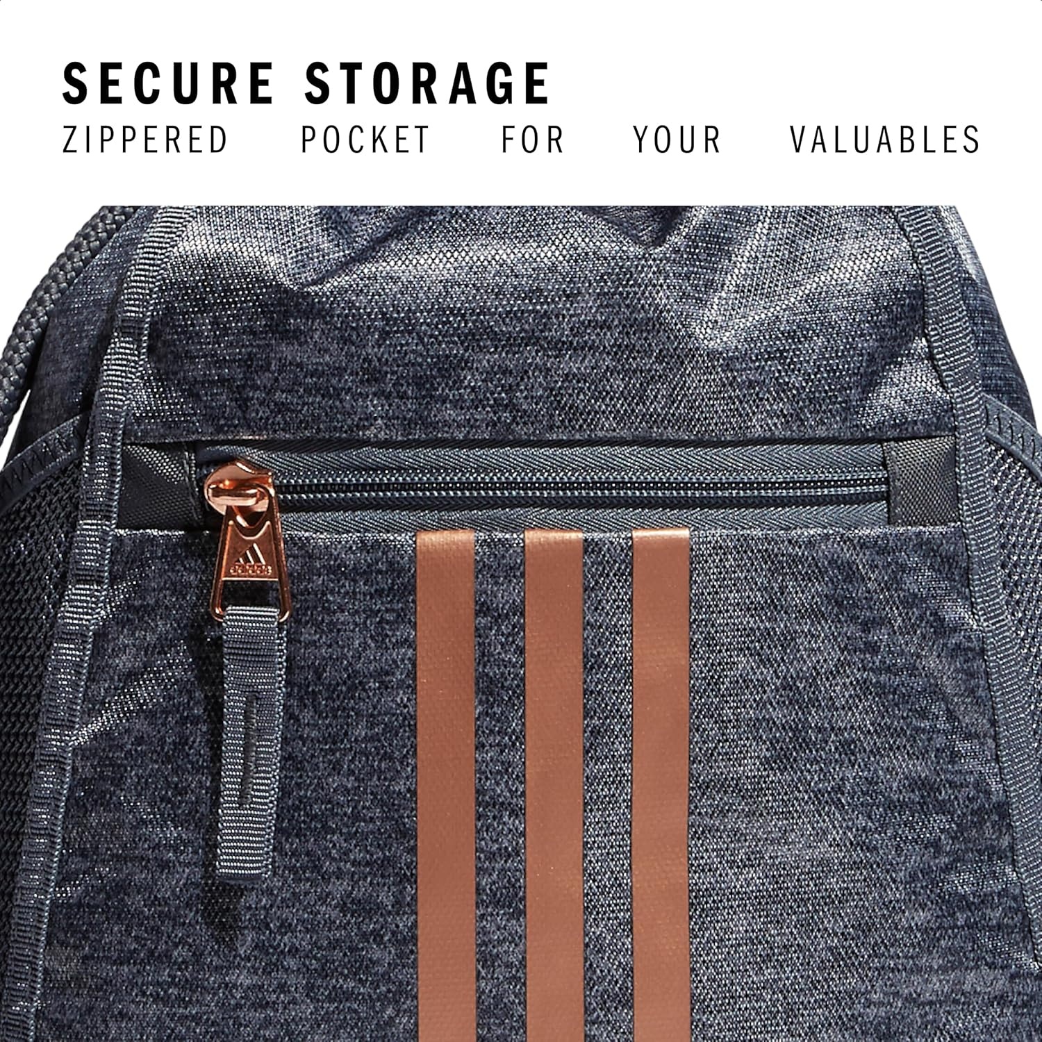 image:imageadidas Alliance Sackpack Drawstring Backpack for Sports Small Gym BagJersey Onix GreyRose Gold2