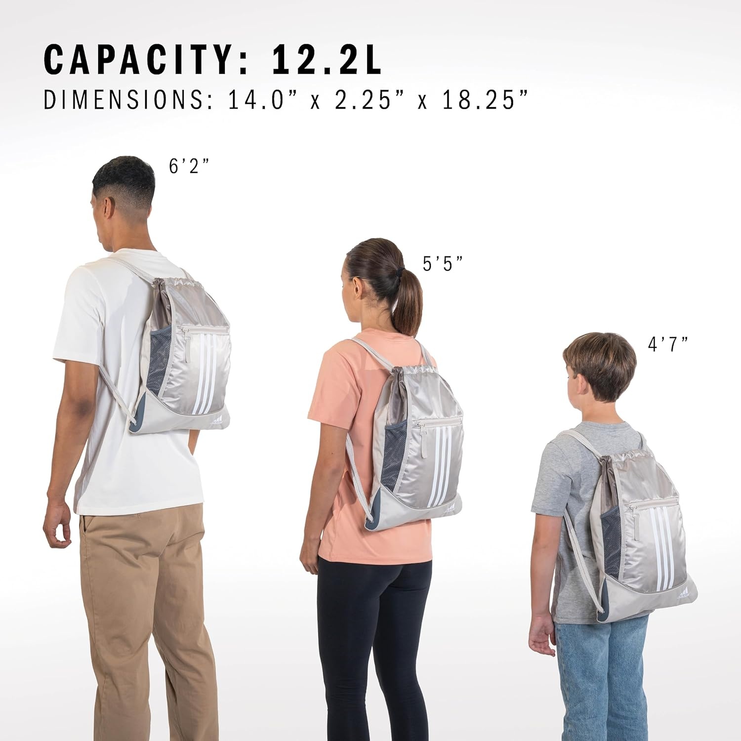 image:imageadidas Alliance Sackpack Drawstring Backpack for Sports Small Gym BagMagic BeigeOff White2