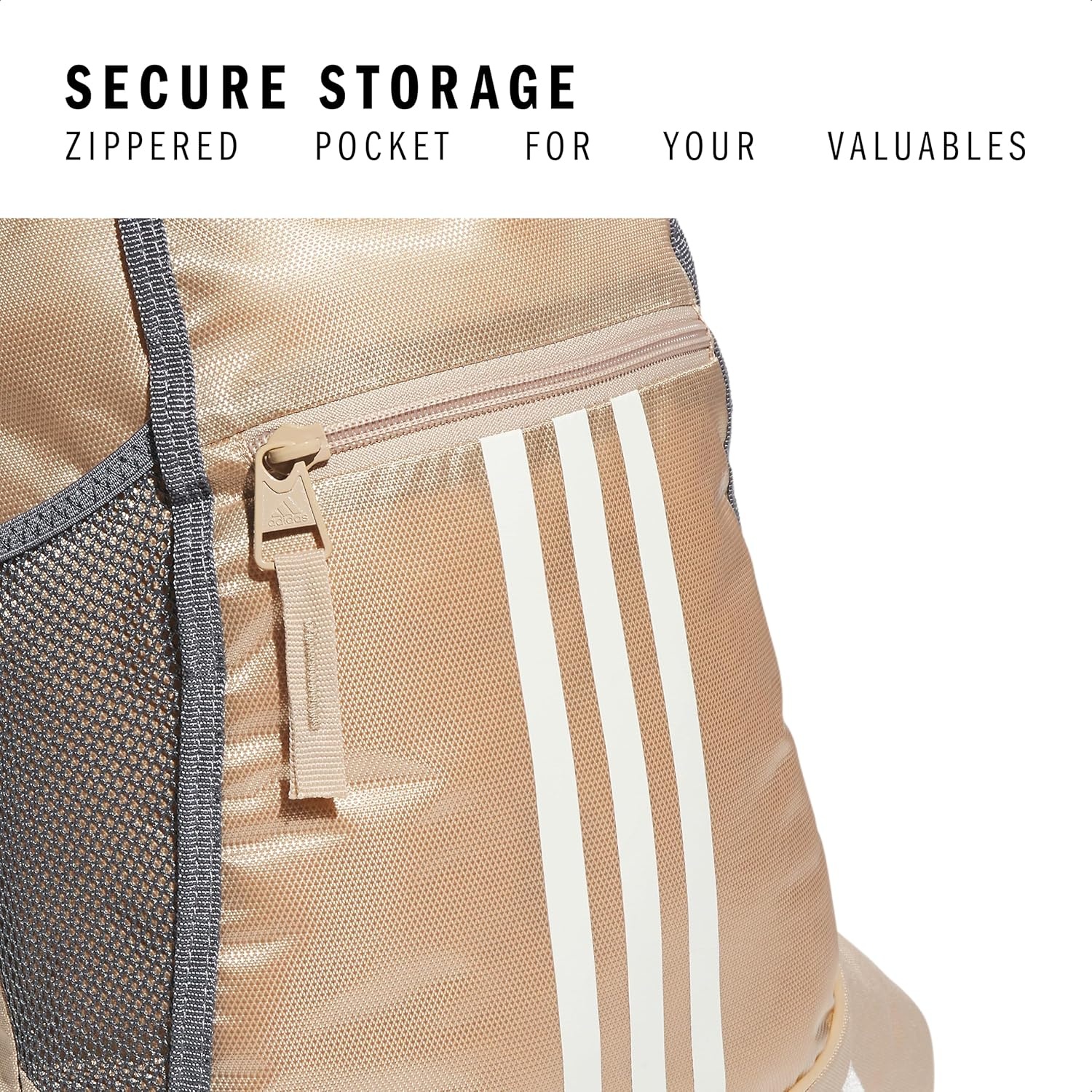 image:imageadidas Alliance Sackpack Drawstring Backpack for Sports Small Gym BagMagic BeigeOff White2