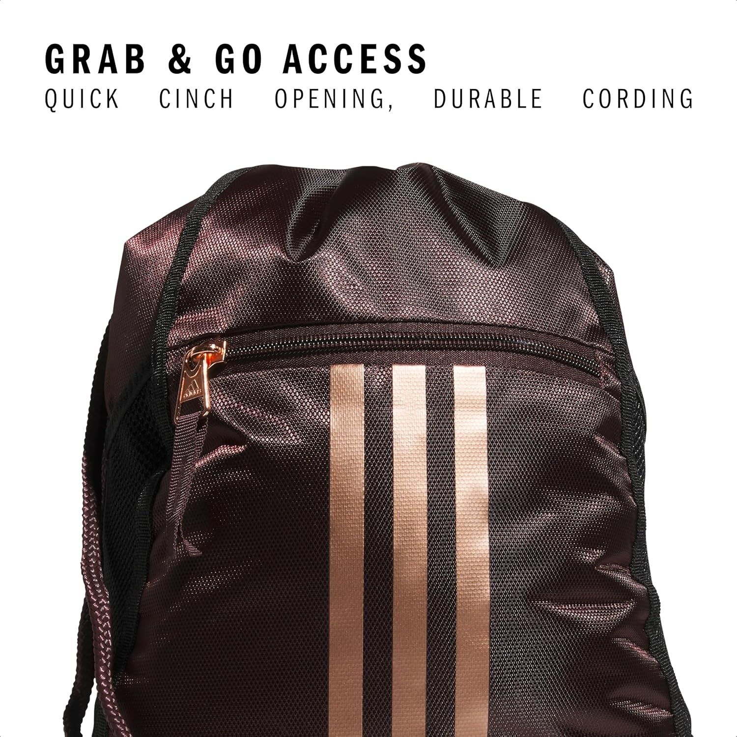 image:imageadidas Alliance Sackpack Drawstring Backpack for Sports Small Gym BagShadow BrownRose Gold2