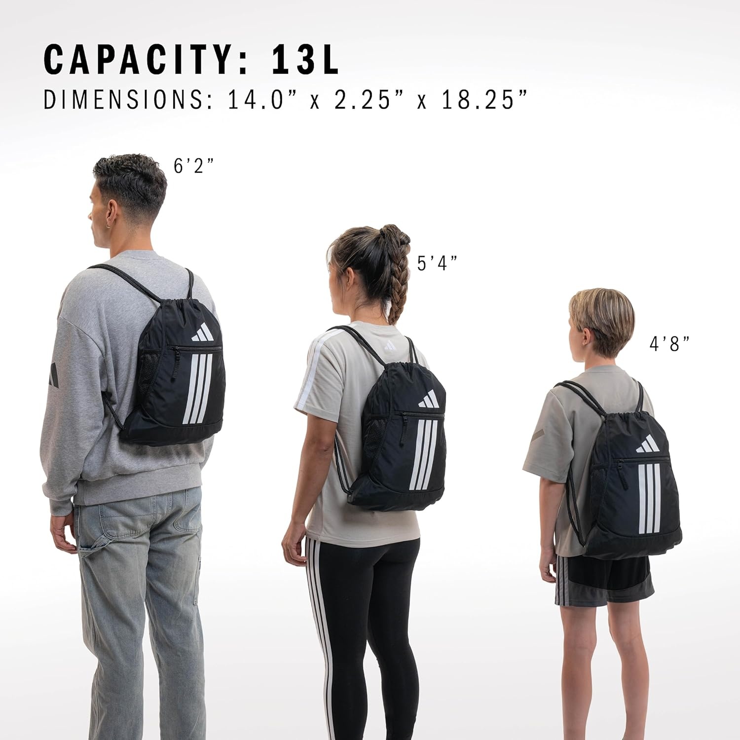 image:imageadidas Alliance Sackpack Drawstring Backpack for Sports Small Gym BagTeam Shock Pink 2White3