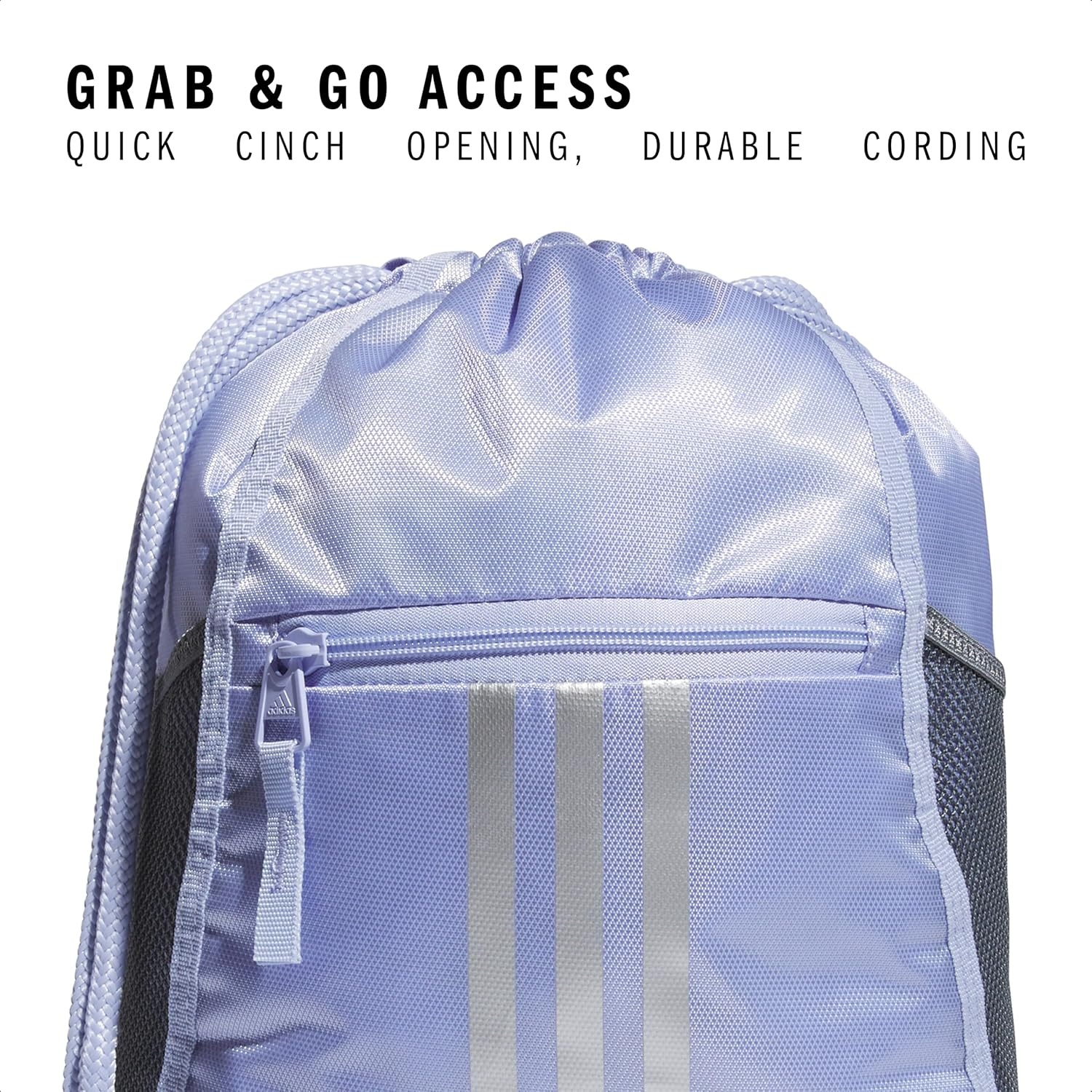 image:imageadidas Alliance Sackpack Drawstring Backpack for Sports Small Gym BagViolet Tone PurpleSilver Metallic2