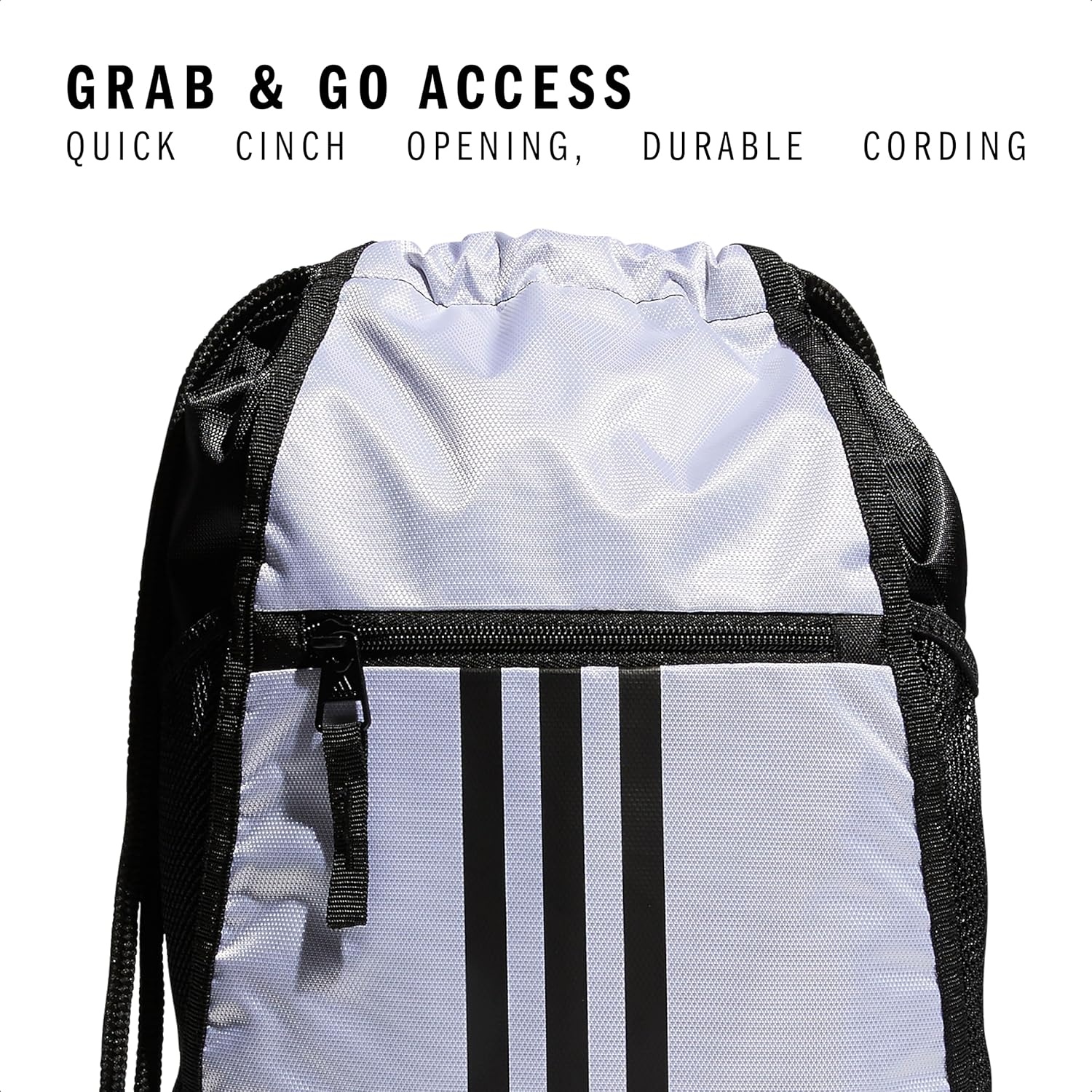 image:imageadidas Alliance Sackpack Drawstring Backpack for Sports Small Gym BagWhiteBlack2