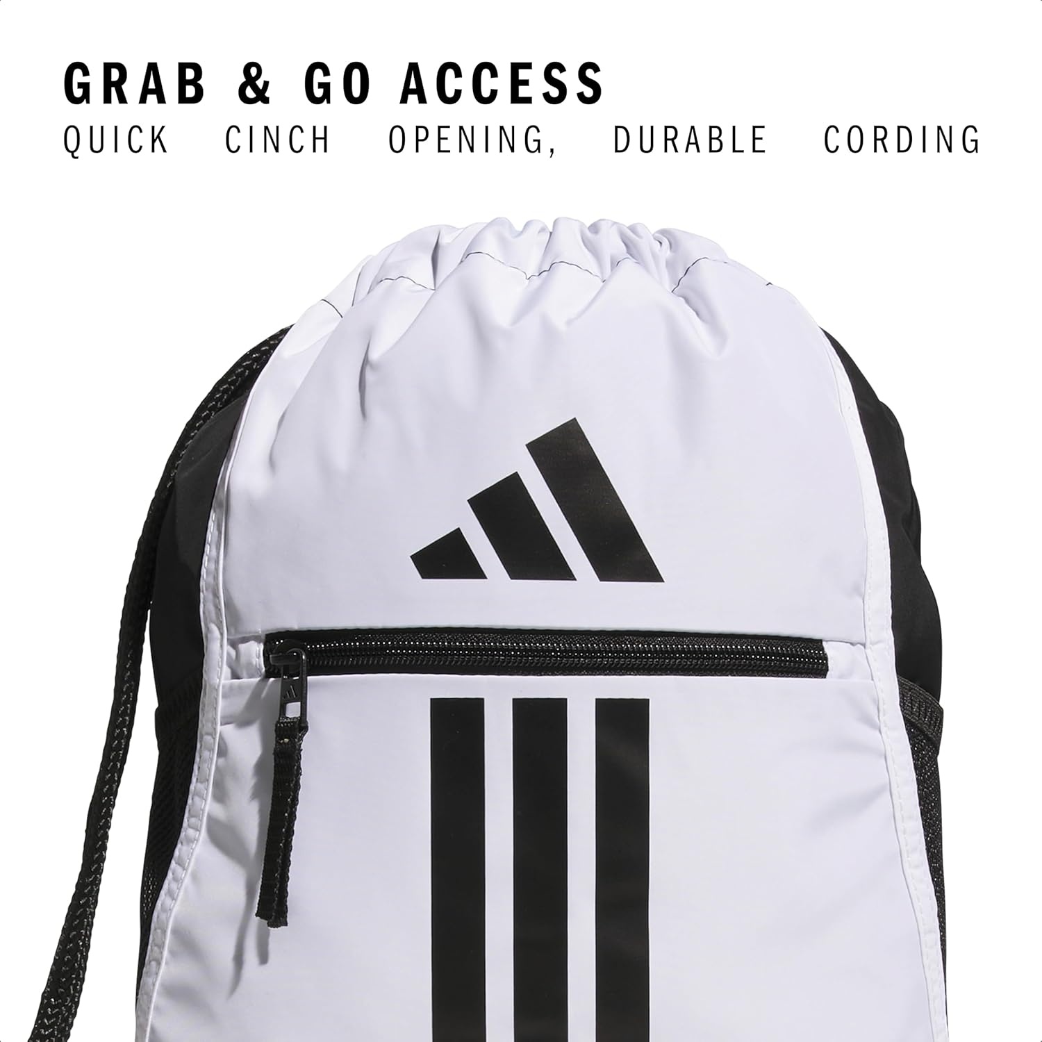 image:imageadidas Alliance Sackpack Drawstring Backpack for Sports Small Gym BagWhiteBlack3
