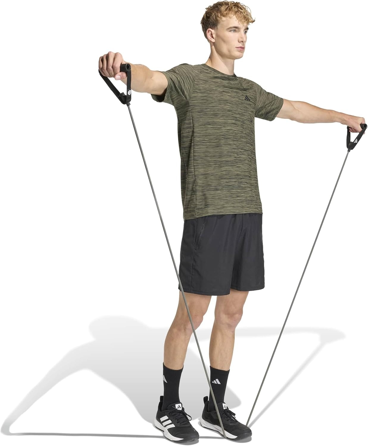 image:imageadidas Mens Workout Essentials Flex TShirtOlive Strata Melange