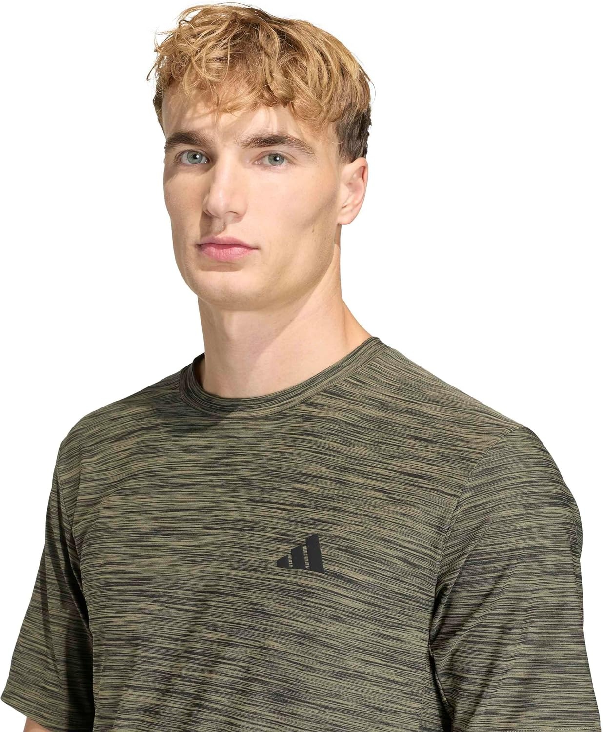 image:imageadidas Mens Workout Essentials Flex TShirtOlive Strata Melange
