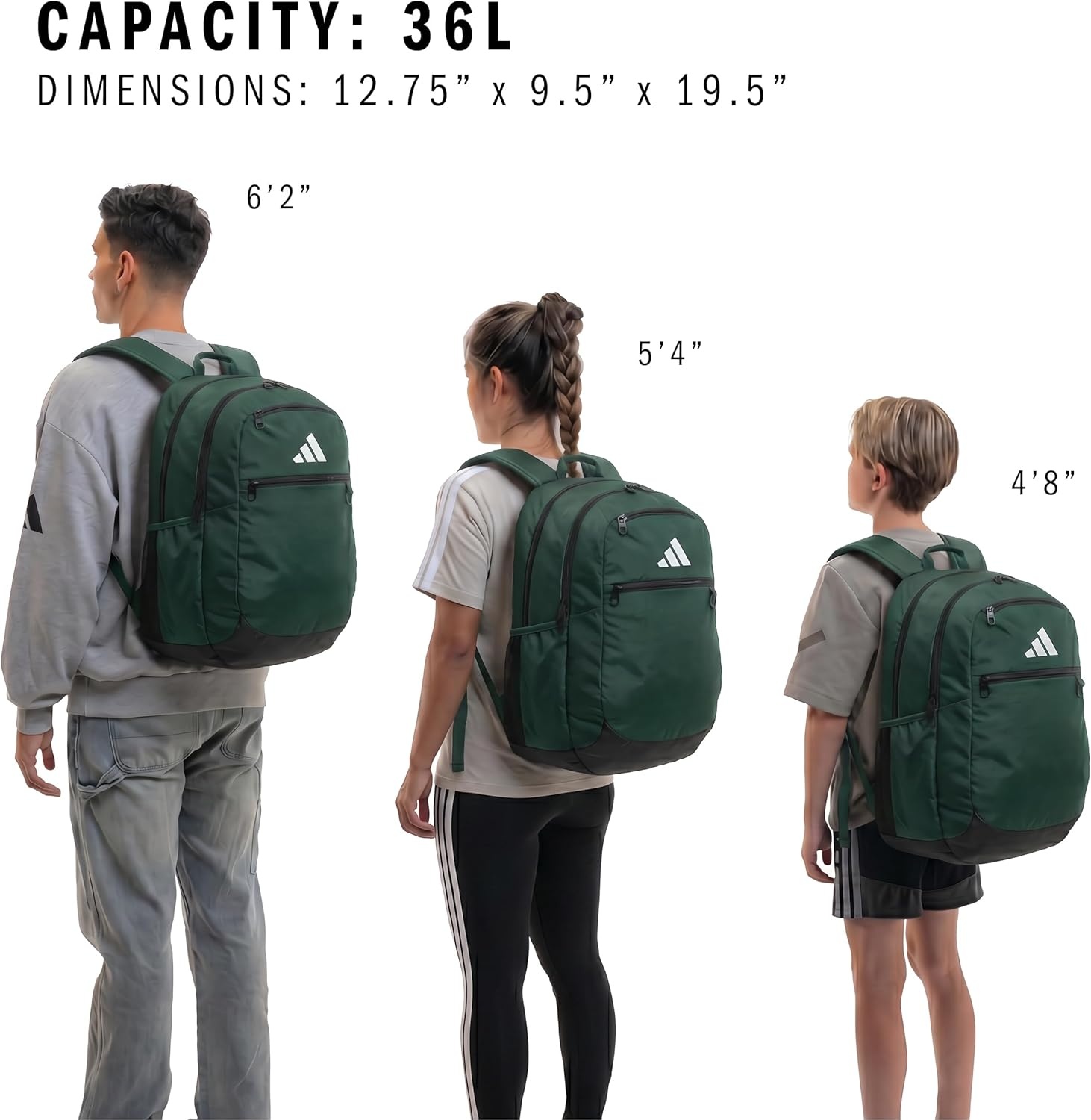 image:imageadidas Striker 3 Team Sports Backpack Daypack for Sports Gym Travel 36LDark Green