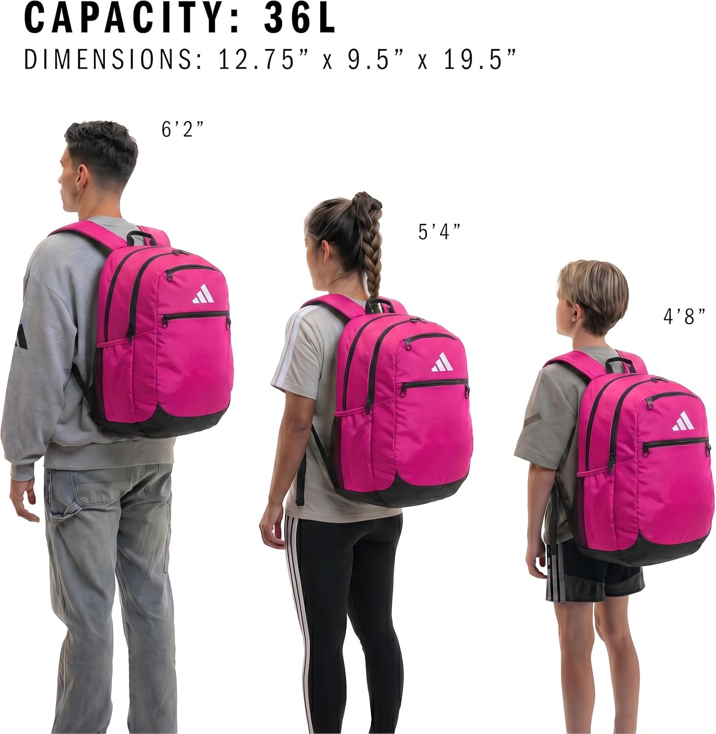 image:imageadidas Striker 3 Team Sports Backpack Daypack for Sports Gym Travel 36LShock Pink