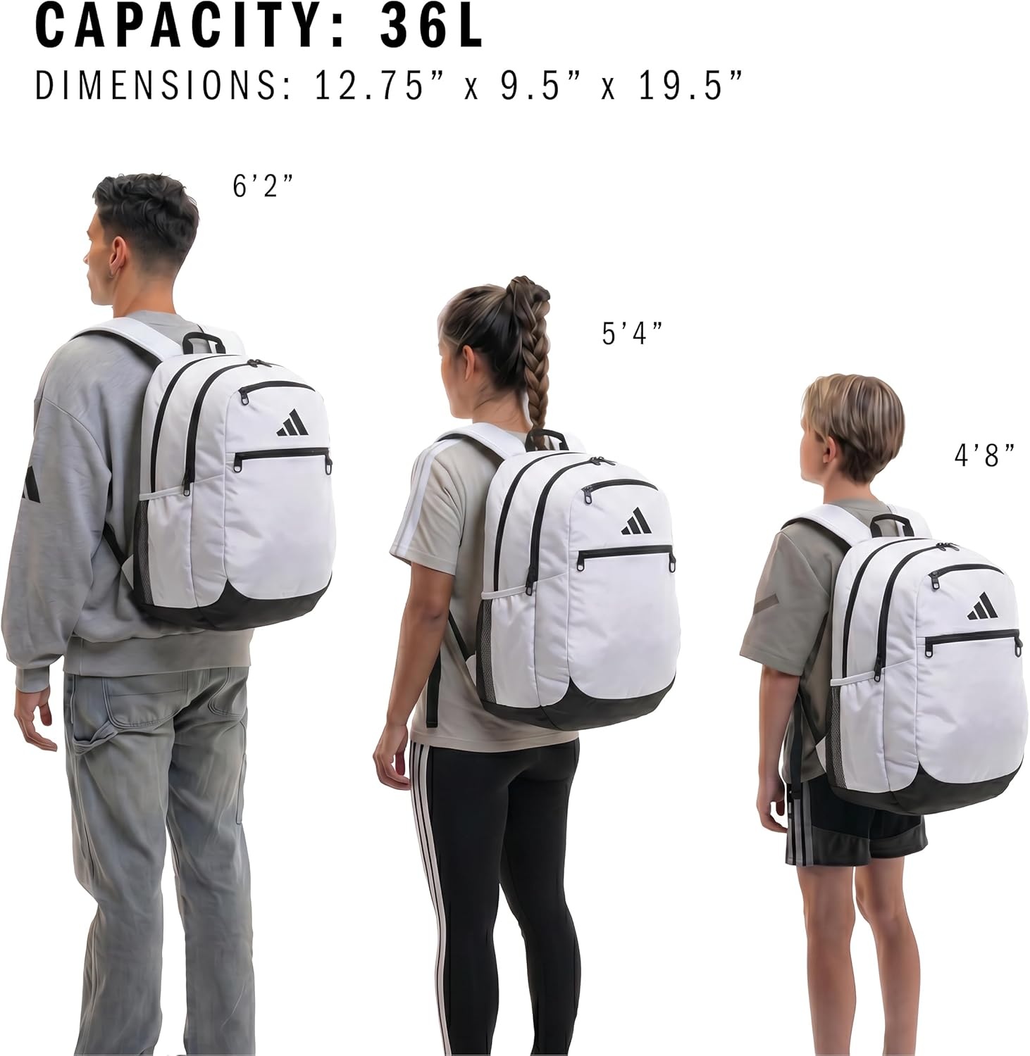 image:imageadidas Striker 3 Team Sports Backpack Daypack for Sports Gym Travel 36LWhiteBlack