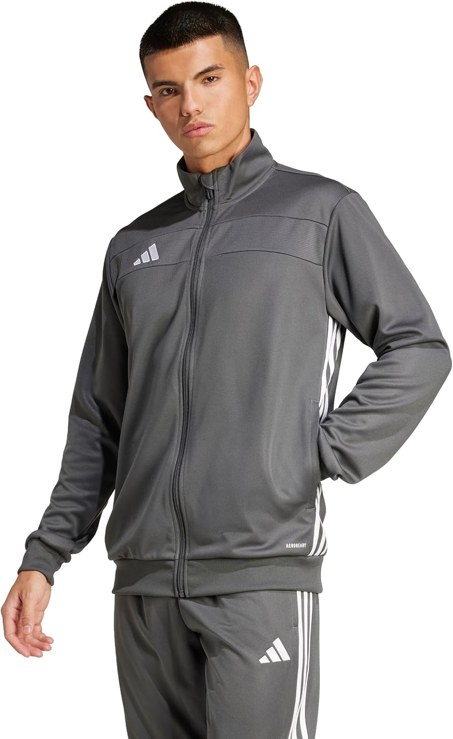image:imageadidas Tiro 25 Essentials Training Track TopGreyWhite
