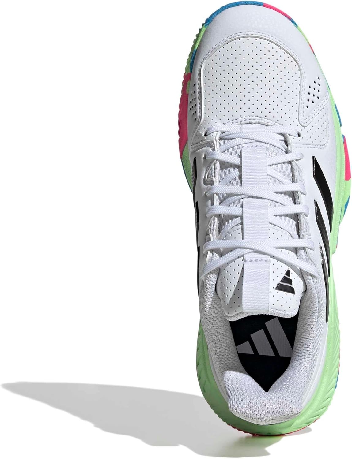 image:imageadidas Womens Court Flight Indoor Volleyball Volleyball Sneakers Shoes PinkWhiteBlackGreen Spark