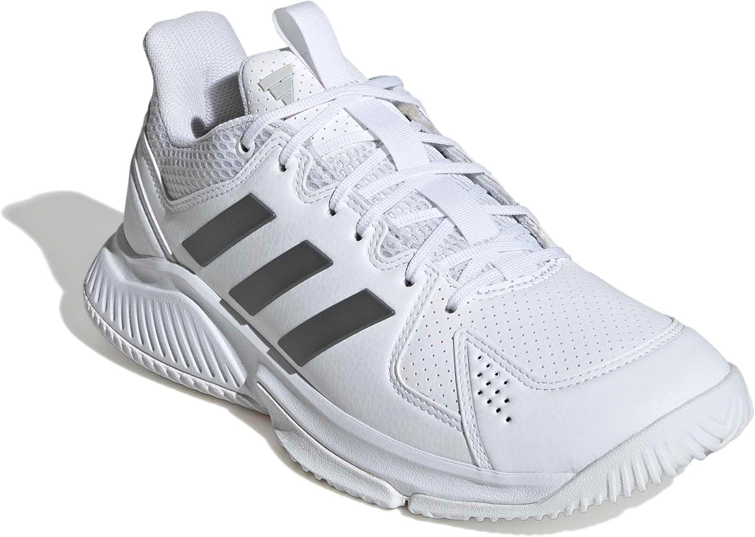 image:imageadidas Womens Court Flight Indoor Volleyball Volleyball Sneakers Shoes PinkWhiteGrey