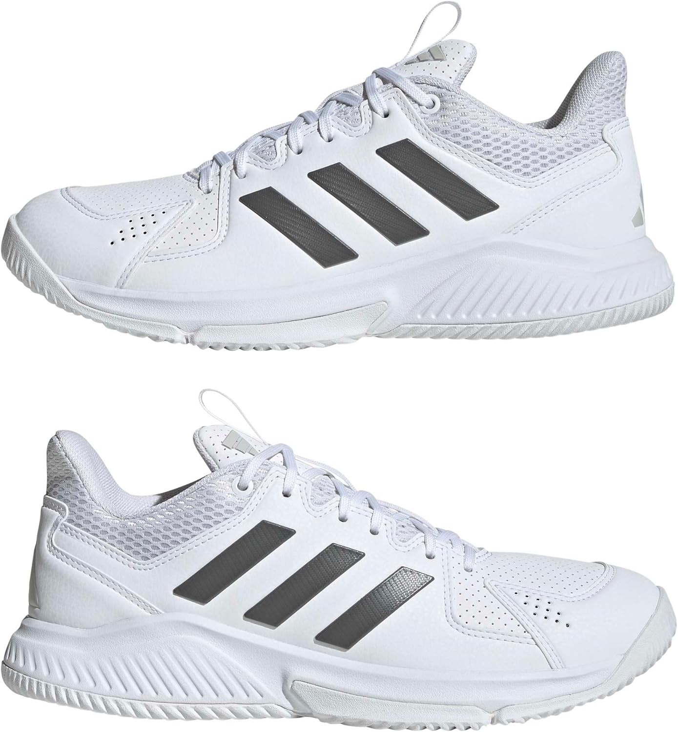image:imageadidas Womens Court Flight Indoor Volleyball Volleyball Sneakers Shoes PinkWhiteGrey