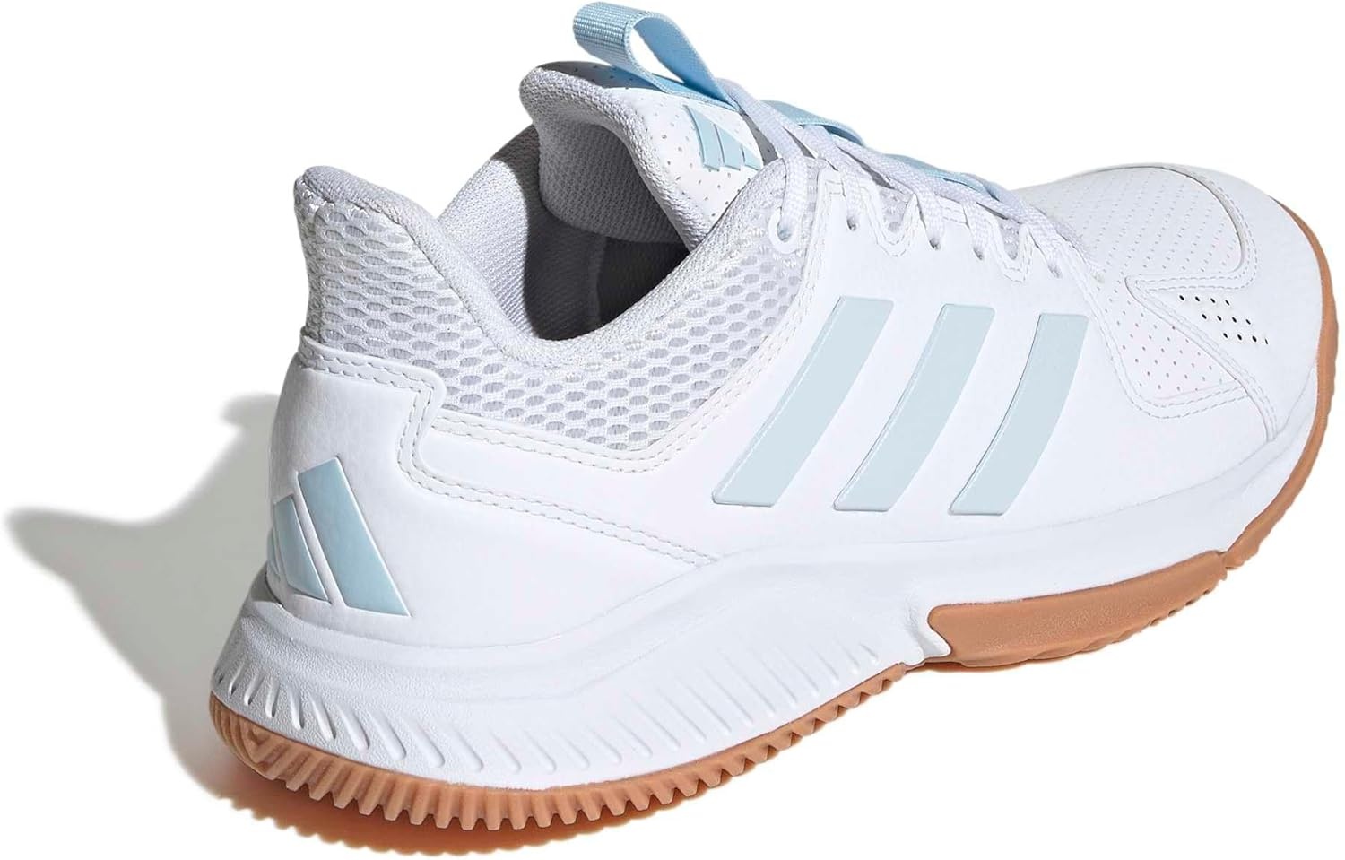 image:imageadidas Womens Court Flight Indoor Volleyball Volleyball Sneakers Shoes PinkWhiteIce BlueGum