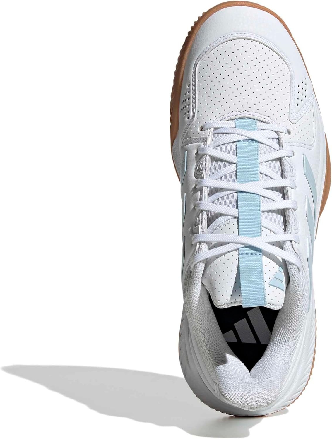 image:imageadidas Womens Court Flight Indoor Volleyball Volleyball Sneakers Shoes PinkWhiteIce BlueGum
