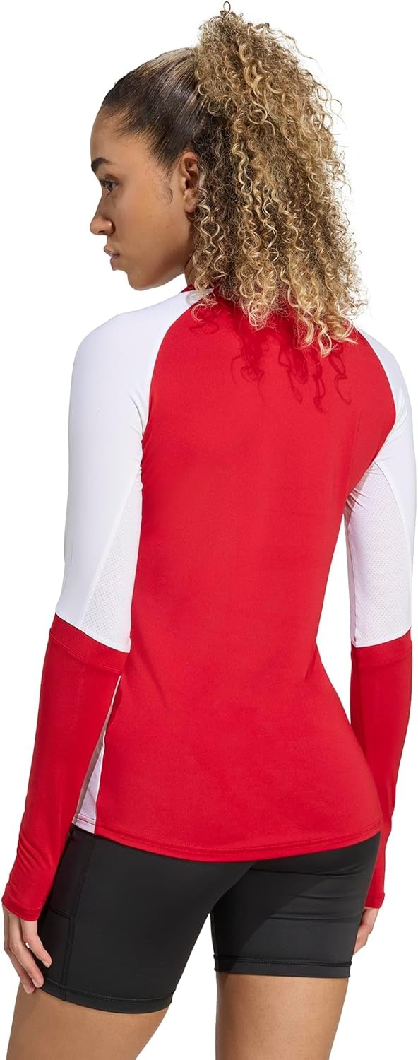 image:imageadidas Womens Quickset Volleyball Long Sleeve JerseyTeam Power Red
