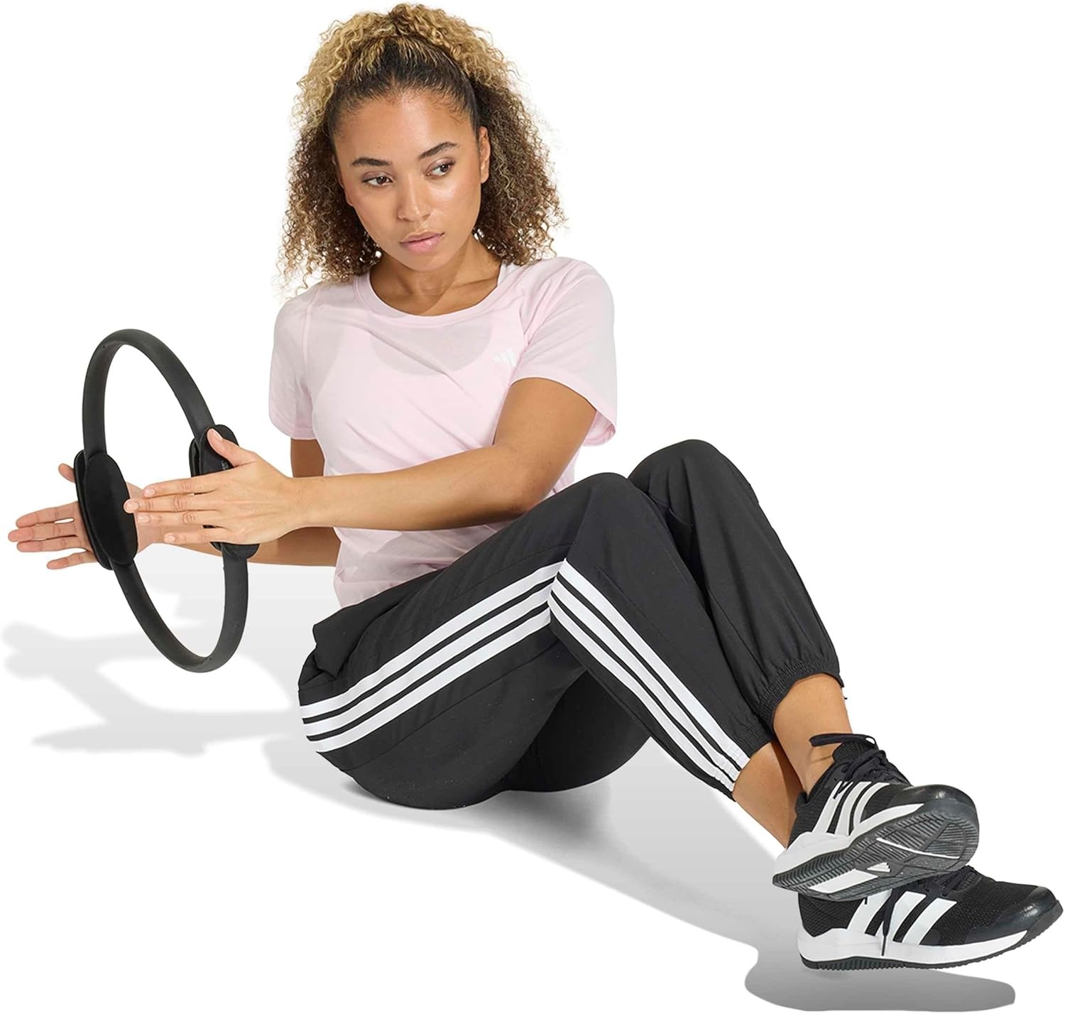 image:imageadidas Womens Workout Essentials ScoopNeck TShirtClear Pink