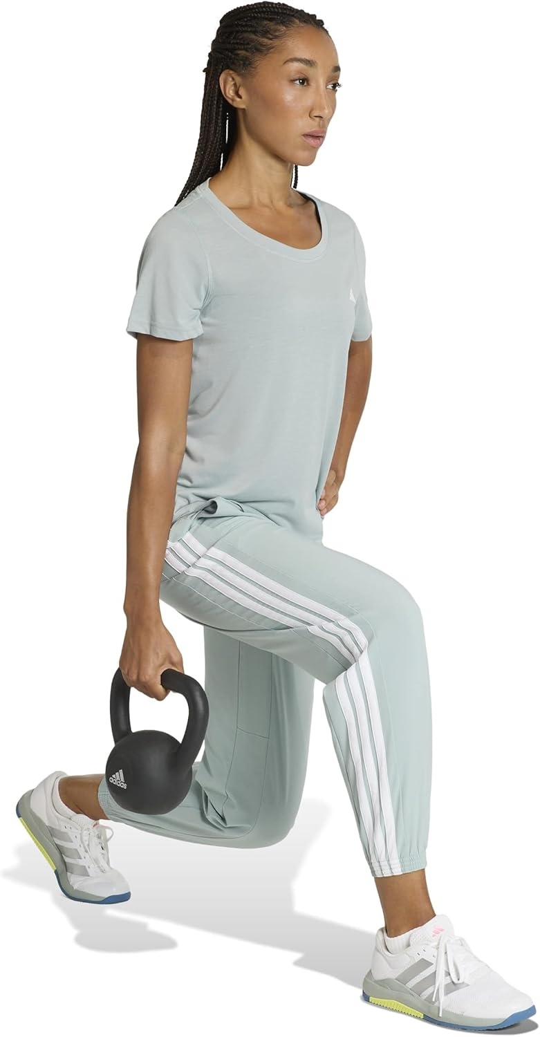 image:imageadidas Womens Workout Essentials ScoopNeck TShirtWonder Sage