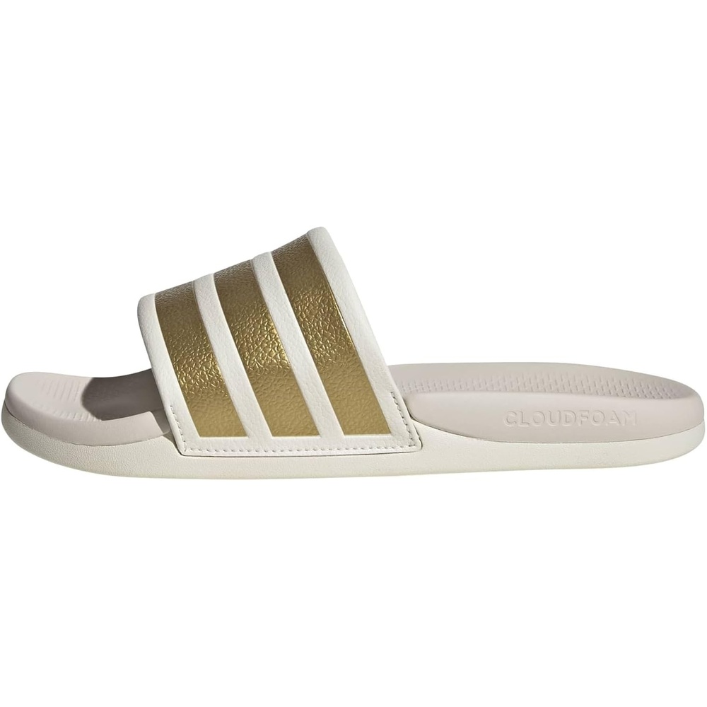 image:imageadidas Adilette Comfort 20 SlidesOff WhiteGold MetallicChalk White
