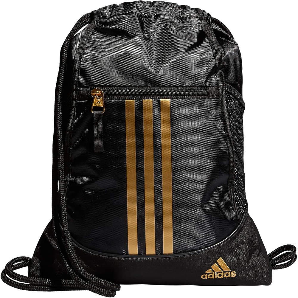 image:imageadidas Alliance Sackpack Drawstring Backpack for Sports Small Gym BagBlackGold Metallic2