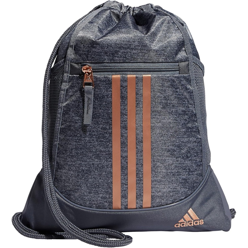 image:imageadidas Alliance Sackpack  Drawstring Backpack for Sports Small Gym BagJersey Onix GreyRose Gold2