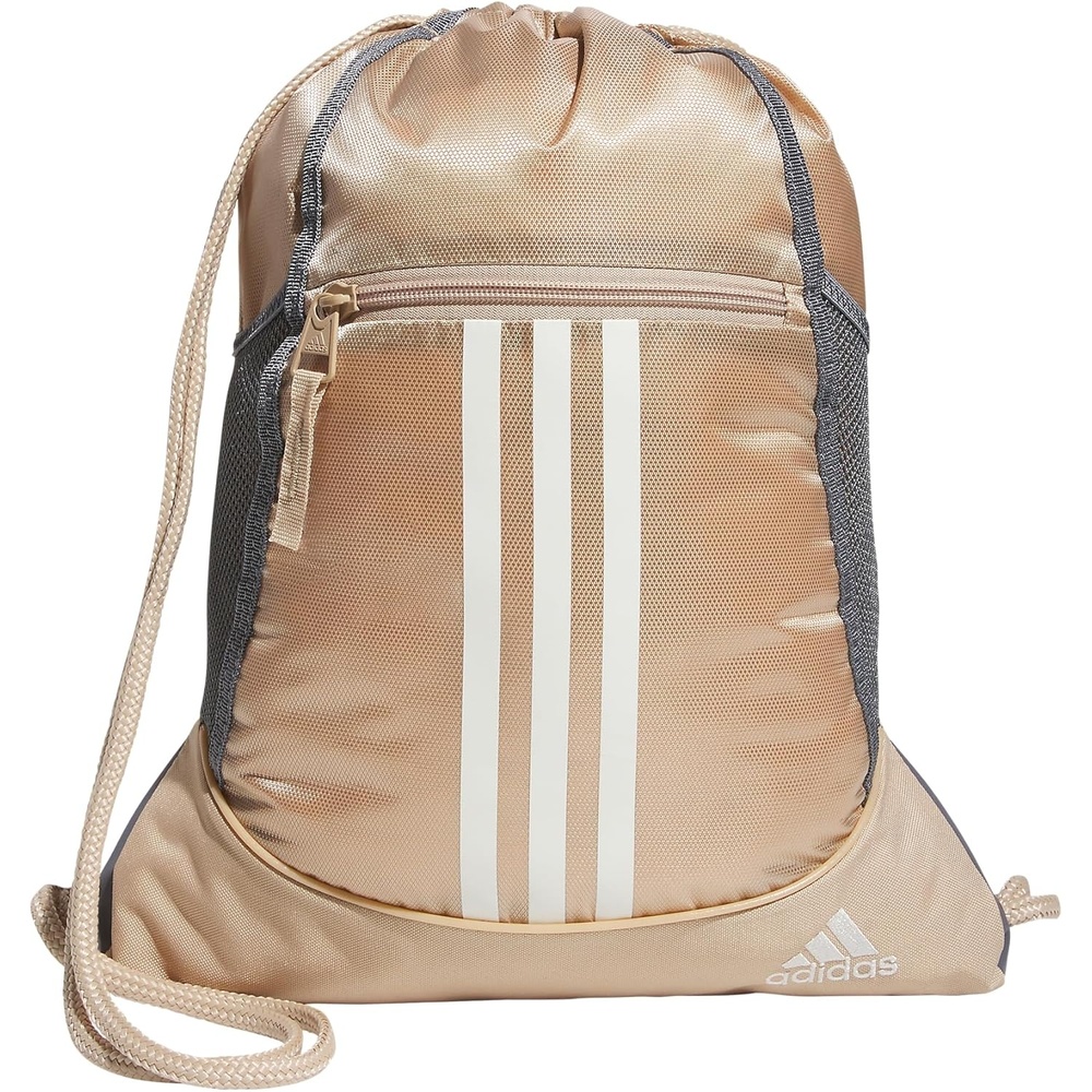 image:imageadidas Alliance Sackpack Drawstring Backpack for Sports Small Gym BagMagic BeigeOff White2