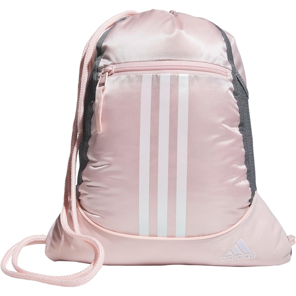 image:imageadidas Alliance Sackpack Drawstring Backpack for Sports Small Gym BagSandy PinkWhite2