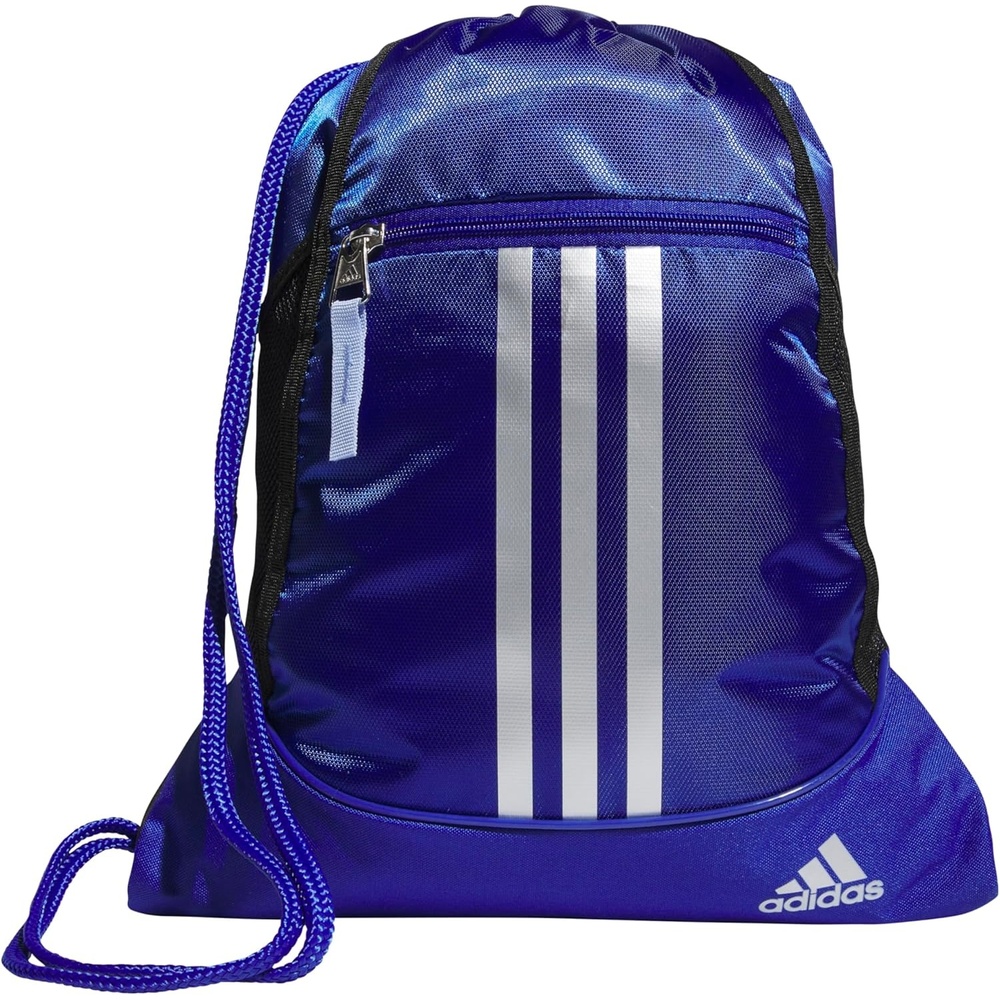 image:imageadidas Alliance Sackpack Drawstring Backpack for Sports Small Gym BagSemi Lucid BlueSilver MetallicBlue Spark2