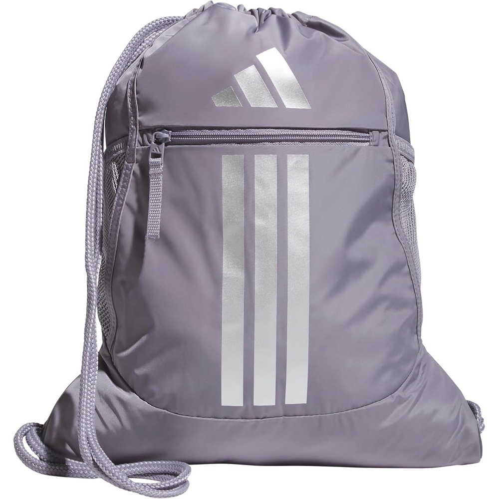 image:imageadidas Alliance Sackpack  Drawstring Backpack for Sports Small Gym BagSlate GreySilver Metallic3