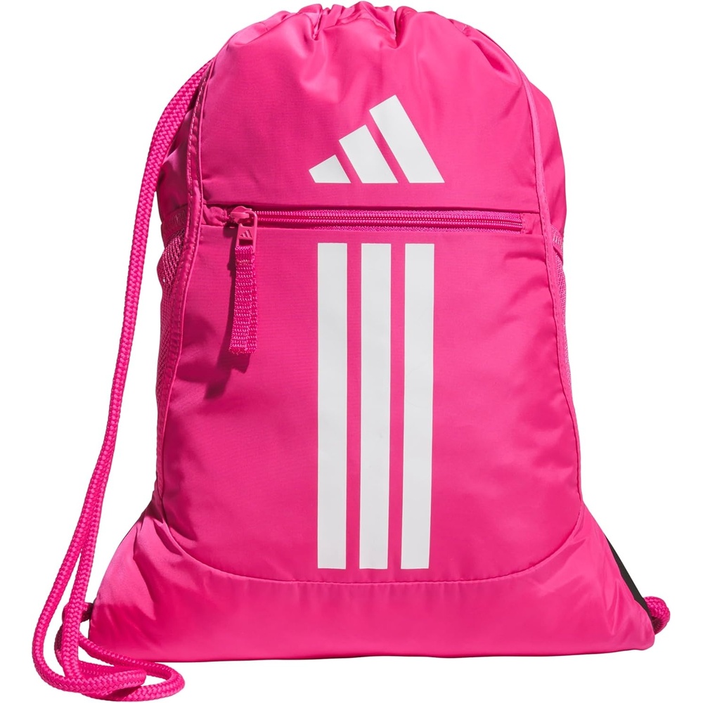 image:imageadidas Alliance Sackpack  Drawstring Backpack for Sports Small Gym BagTeam Shock Pink 2White3