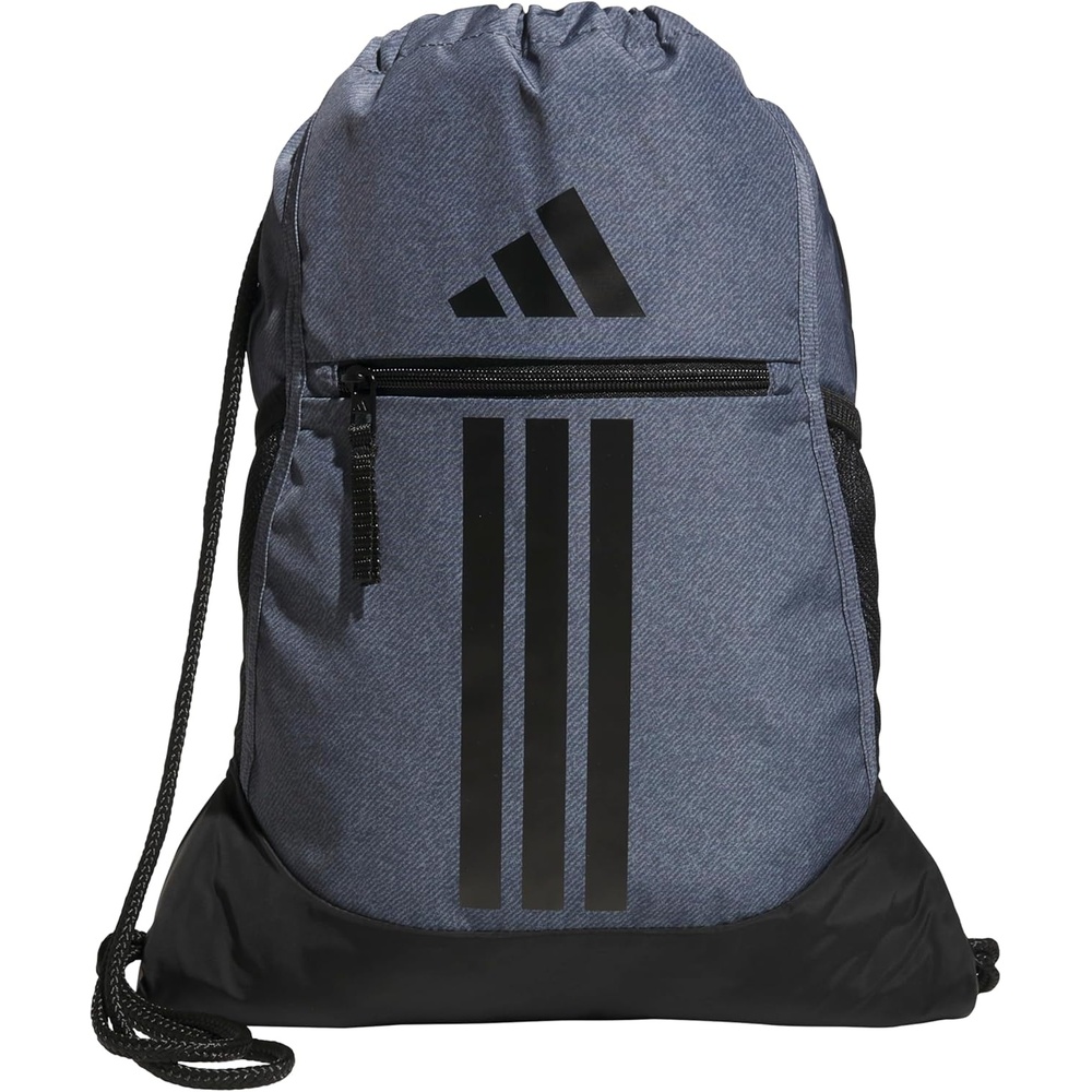 image:imageadidas Alliance Sackpack Drawstring Backpack for Sports Small Gym BagTwill Onix GreyBlack3