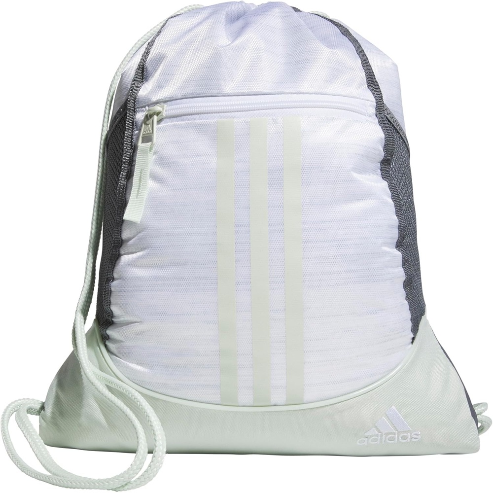 image:imageadidas Alliance Sackpack Drawstring Backpack for Sports Small Gym BagTwo Tone Whiteclear OnixLinen Green2
