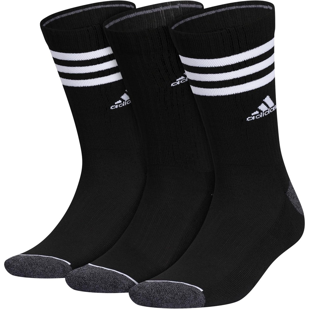 image:imageadidas Cushioned Crew Socks 3PairBlackOnix GreyWhite3stripe3