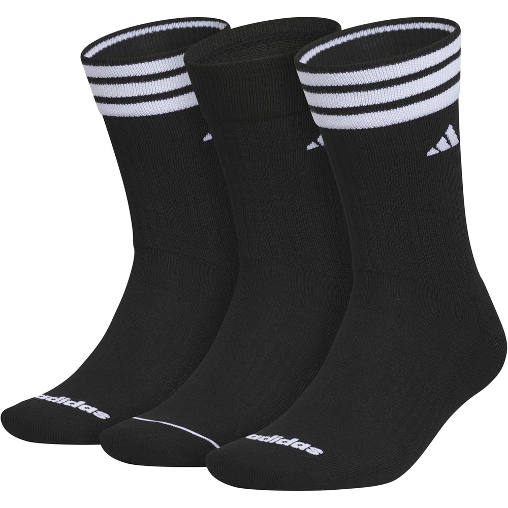 image:imageadidas Cushioned Crew Socks 3PairBlackWhite3stripe3