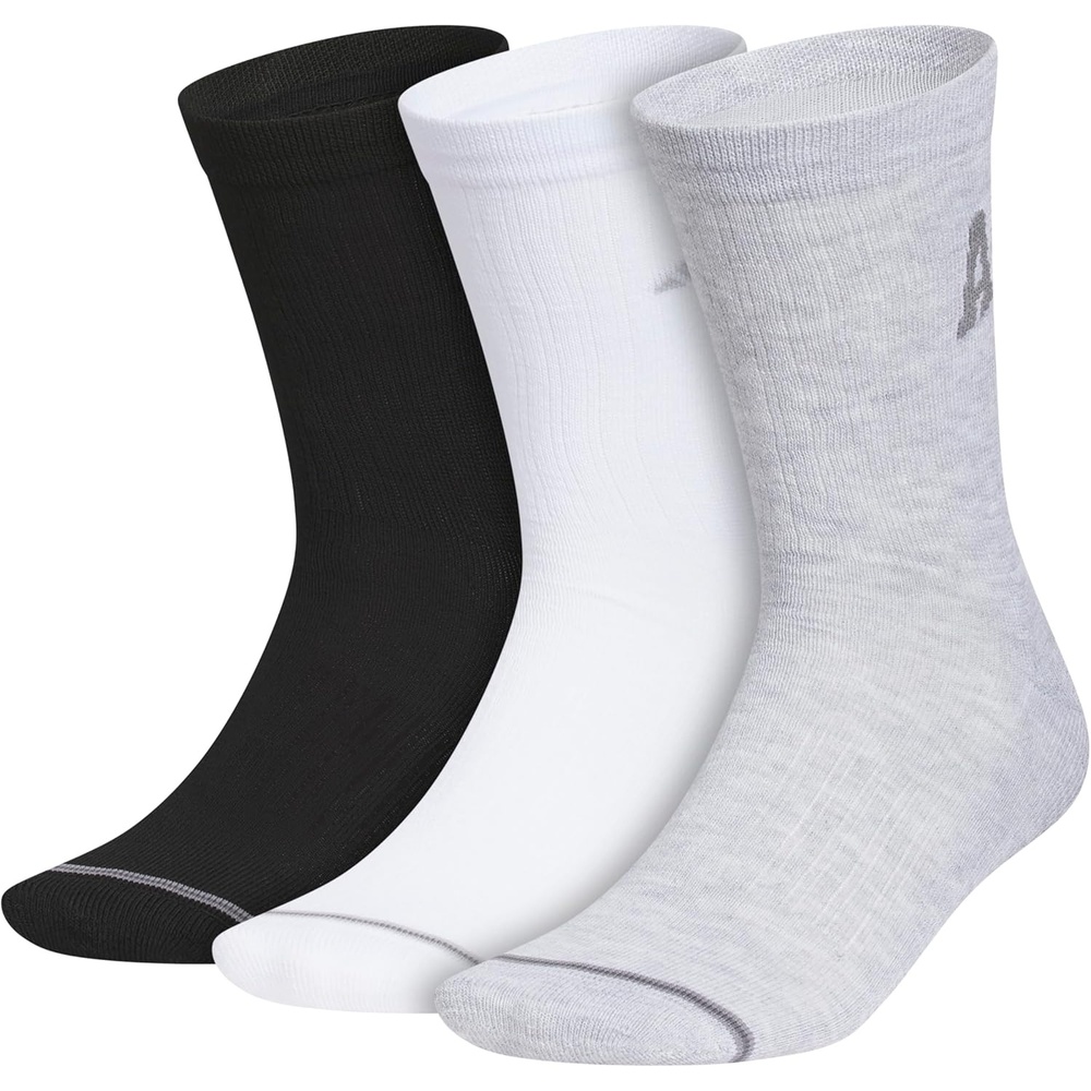 image:imageadidas Cushioned Crew Socks 3PairBlackWhiteCool Light HeatherFoundation2