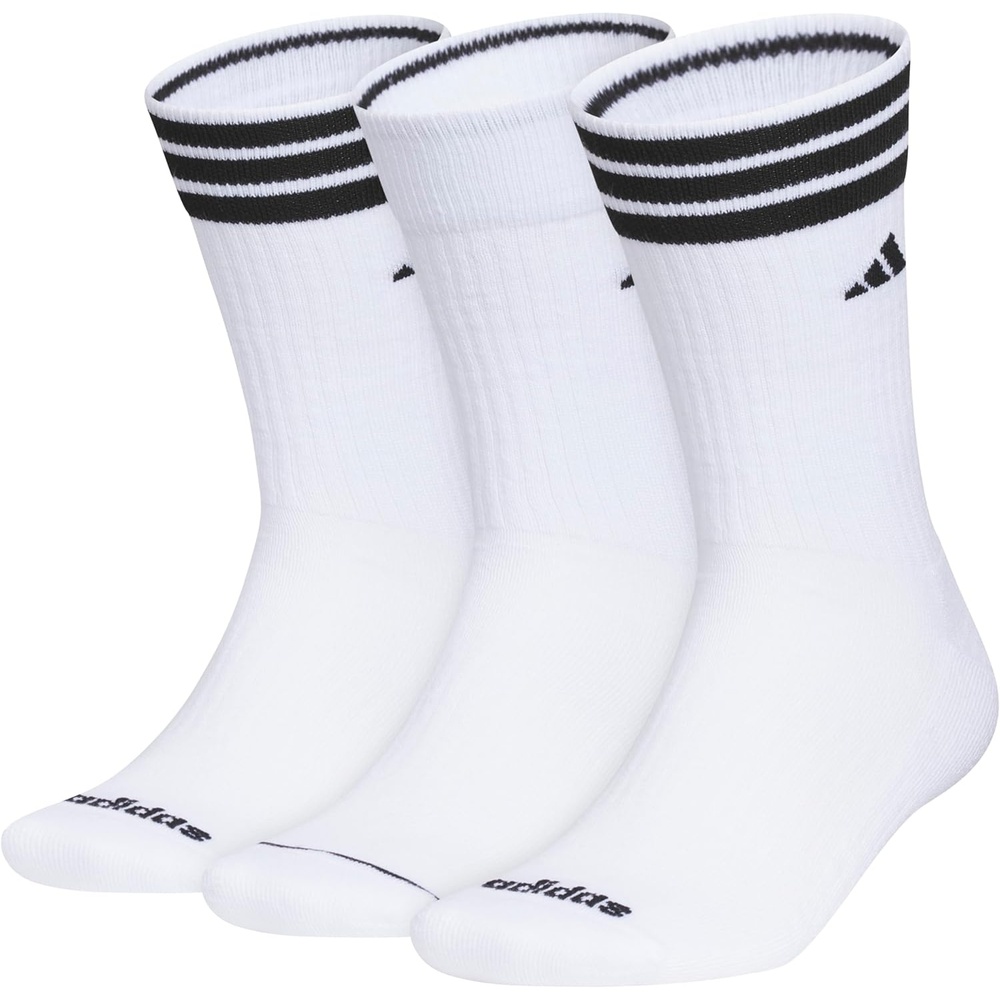 image:imageadidas Cushioned Crew Socks 3PairWhiteBlack3stripe3