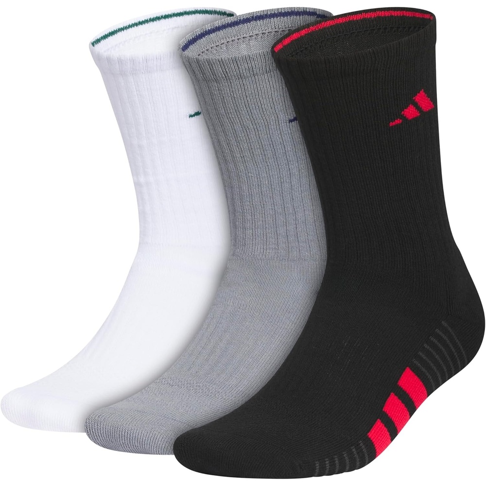 image:imageadidas Cushioned Crew Socks 3PairWhiteCollegiate GreenBlack4