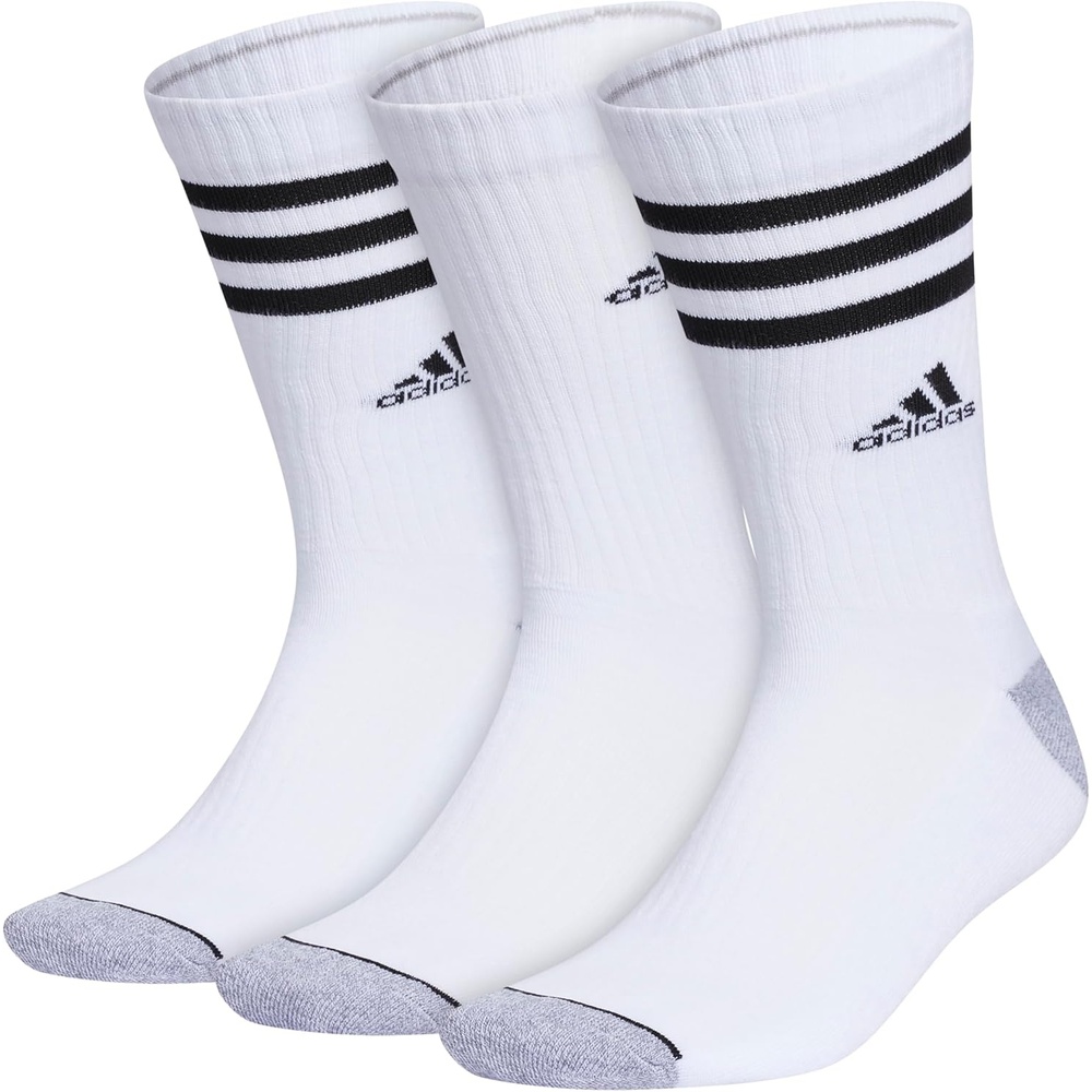 image:imageadidas Cushioned Crew Socks 3PairWhiteGreyBlack3stripe3