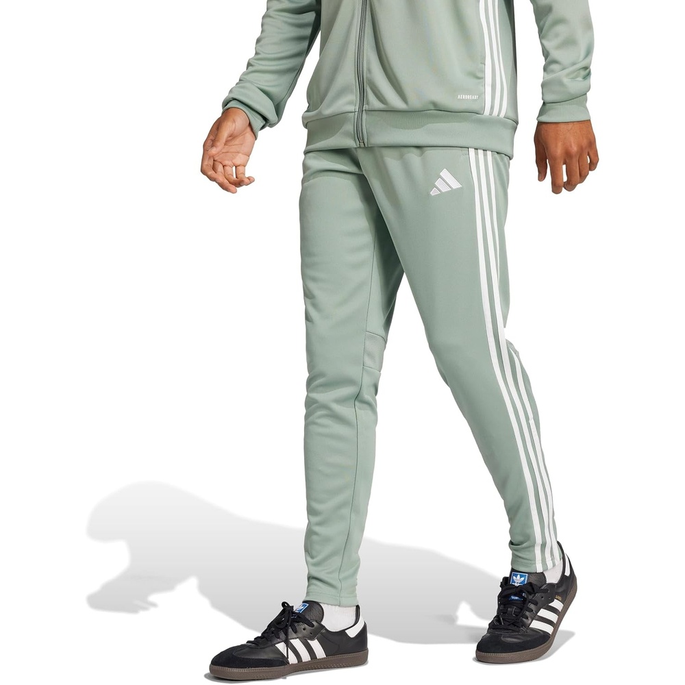 image:imageadidas Mens Tiro 25 Essentials Training Track PantsSilver GreenWhite