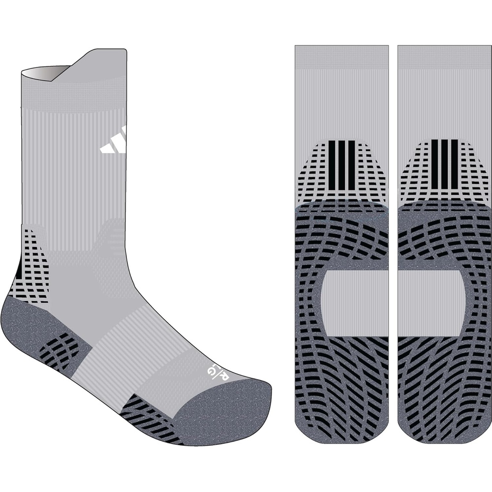 image:imageadidas Unisex 5Star Silicone Grip Crew Socks 1 Pair for Training and Multiple SportsLight GreyOnix GreyWhite