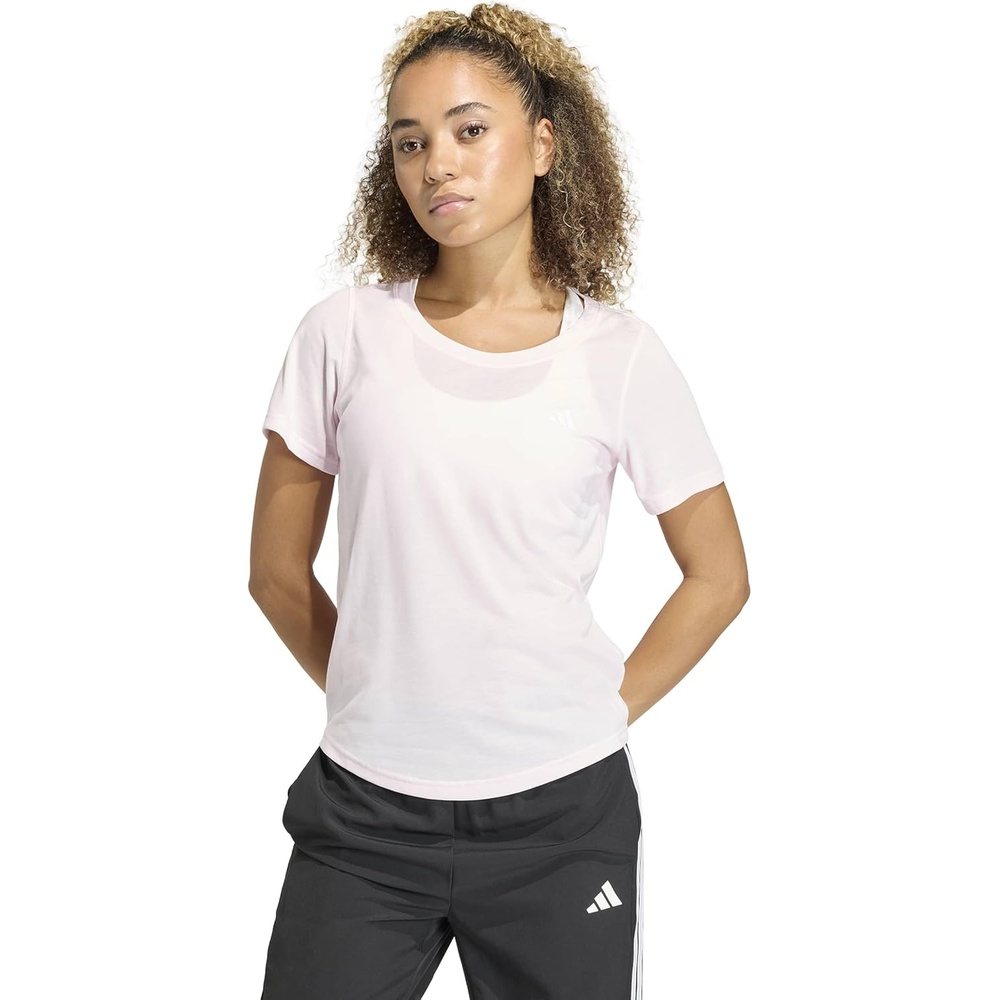 image:imageadidas Womens Workout Essentials ScoopNeck TShirtClear Pink