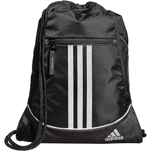 adidas Alliance Sackpack – Drawstring Backpack for Sports, Small Gym Bag(Black/2)