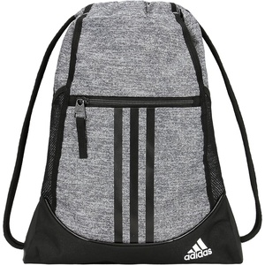 adidas Alliance Sackpack – Drawstring Backpack for Sports, Small Gym Bag(Jersey Onix Grey/Black/White/2)