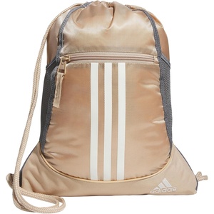 adidas Alliance Sackpack – Drawstring Backpack for Sports, Small Gym Bag(Magic Beige/Off White/2)