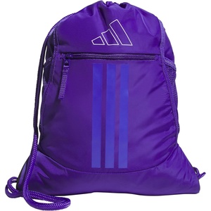 adidas Alliance Sackpack – Drawstring Backpack for Sports, Small Gym Bag(Pure Purple/White/3)