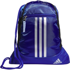 adidas Alliance Sackpack – Drawstring Backpack for Sports, Small Gym Bag(Semi Lucid Blue/Silver Metallic/Blue Spark/2)