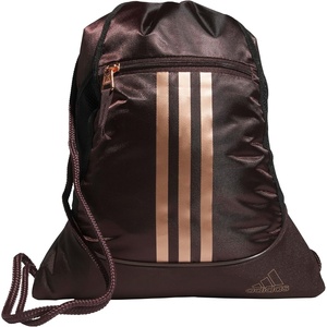 adidas Alliance Sackpack – Drawstring Backpack for Sports, Small Gym Bag(Shadow Brown/Rose Gold/2)