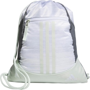 adidas Alliance Sackpack – Drawstring Backpack for Sports, Small Gym Bag(Two Tone White-clear Onix/Linen Green/2)