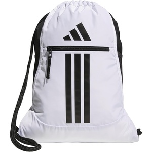 adidas Alliance Sackpack – Drawstring Backpack for Sports, Small Gym Bag(White/Black/3)