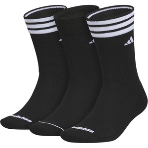 adidas Cushioned Crew Socks 3-Pair(Black/White/3-stripe/3)